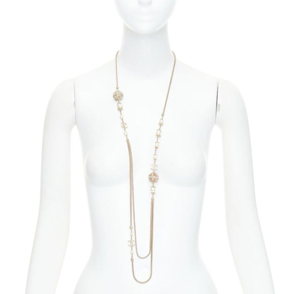 Chanel Pearl Logo Globes Necklace